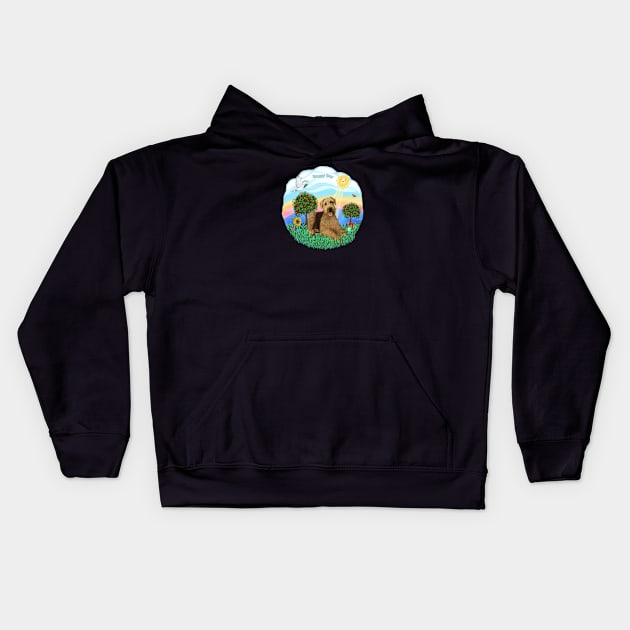 "Happy Day" Airedale in the Country Kids Hoodie by Dogs Galore and More